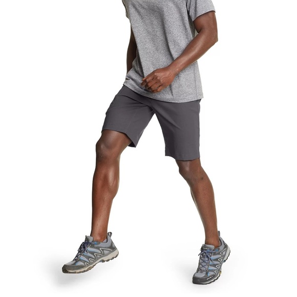 New Mens Eddie Bauer gray Rainier 10’ tech short lightweight water repellent - Picture 1 of 8